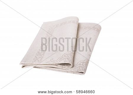 Table Napkins On White Background Isolated