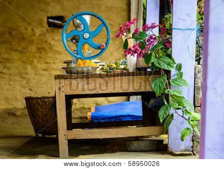 Vintage orange squeezer in Nepal