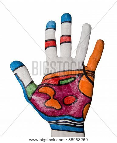 Human Palm With Acupuncture Scheme