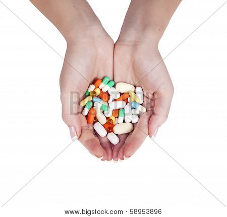 Pills In Female Hands