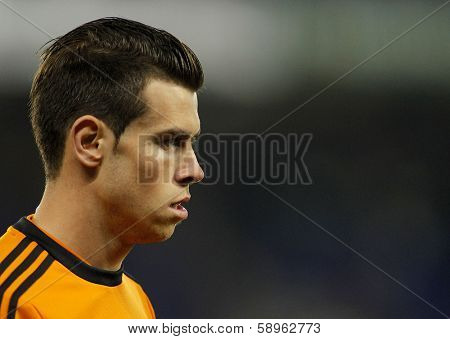 BARCELONA - JAN, 12: Gareth Bale of Real Madrid during the Spanish League match between Espanyol and Real Madrid at the Estadi Cornella on January 12, 2014 in Barcelona, Spain