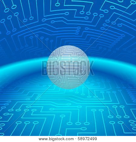 Abstract Sphere of Electronic Circuitry