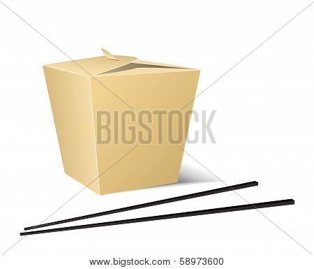 Chinese food box with white background