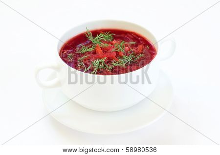 Red Borscht Soup With Dill