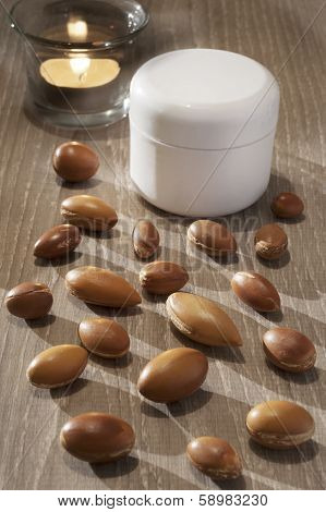Seeds Of Argan A Close Up On Wood