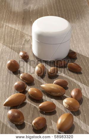 Seeds Of Argan A Close Up On Wood