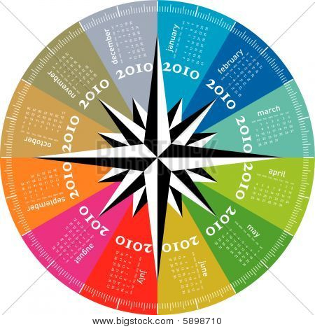 Calendrier coloré pour 2010, conception de rotation