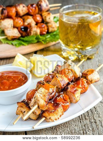 Grilled Chicken Skewers With Cherry Tomatoes