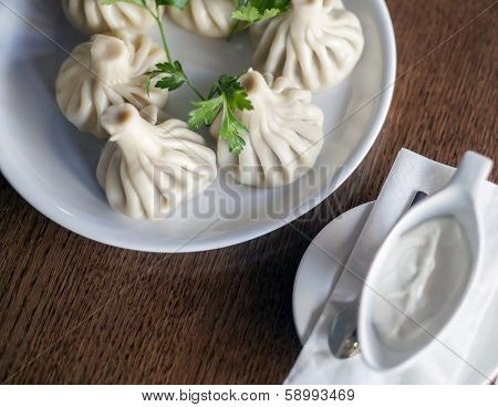 Hinkali - Georgian cuisine.