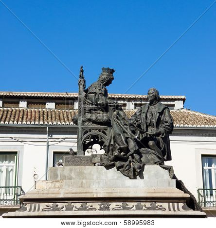Isabela I with Christopher Columbus, Granada