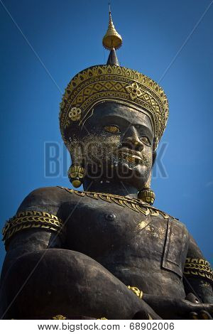 Big Buddha Image Named Phra Buddha Maha Thammaracha In Traiphum Temple At Phetchabun, Thailand