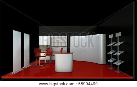 Render dark booth space
