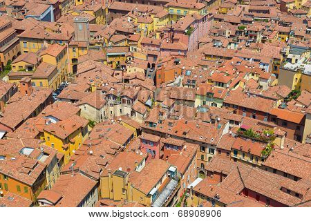 Aerial view of Bologna, Italy.