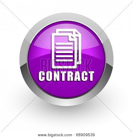contract pink glossy web icon