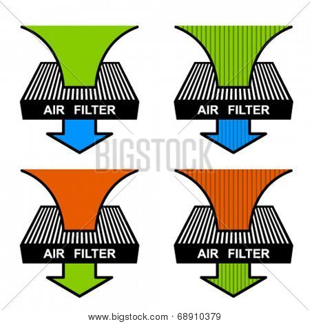 vector air filter symbols