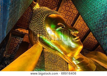 Golden Buddha Statue In Wat Po, Thailand