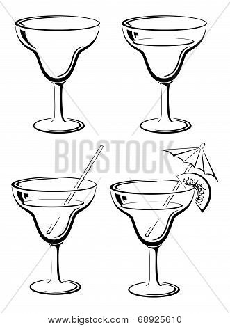 Set glasses, black pictograms