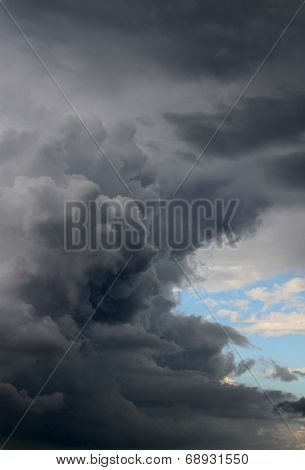 Cloudy Sky With Very Large Clouds And A Bit Of Blue Sky