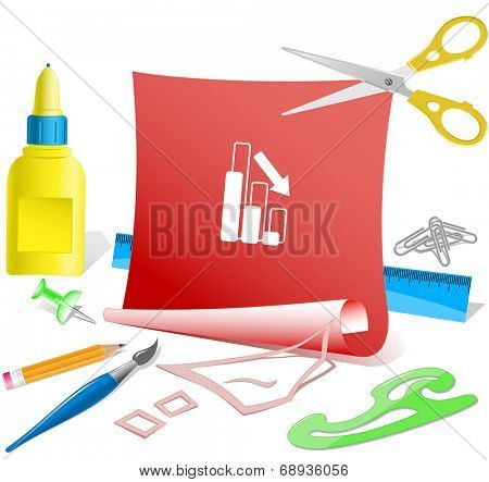 Graph degress. Paper template. Raster illustration.