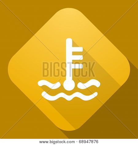 Coolant Level Sign With A Long Shadow