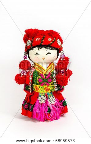 Chinese Souvenir Dolls In National Clothes