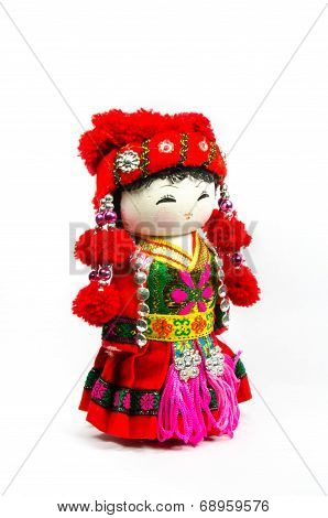 Chinese Souvenir Dolls In National Clothes