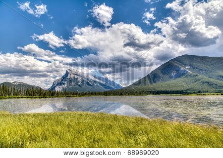 Canadian Landmark: Vermilion Lakes In The Summer