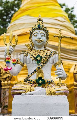 Thai Angels Statue In Temple