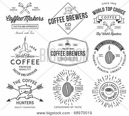 Coffee Badges And Labels Black