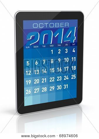 October 2014 - Tablet Calendar