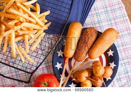 korndog with french fries