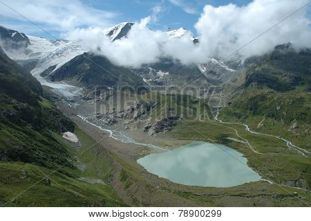 Steisee And Steigletscher In Alps In Switzerland
