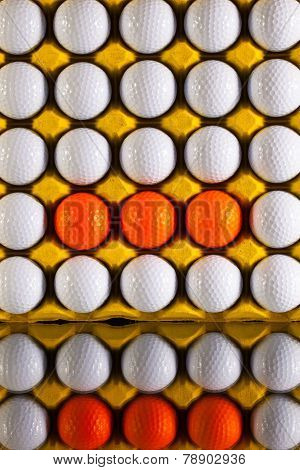 Golf Balls In Paper Carton For Eggs