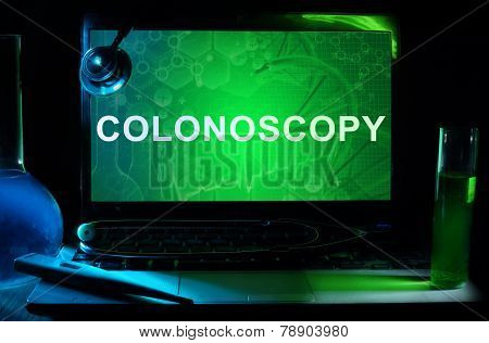 Notebook with words colonoscopy