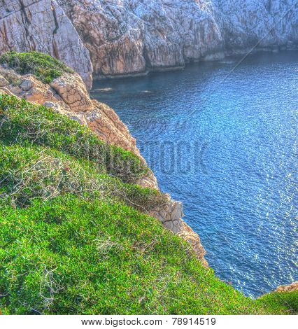 Rocky Coast In Capo Caccia In Hdr