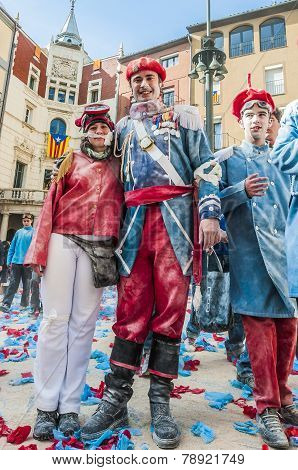 Flour War In Berga, Spain