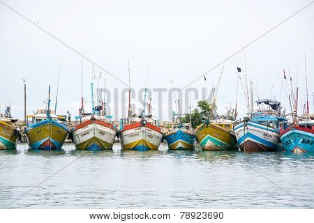 Fishing Boats In Tangalle Port