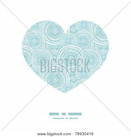 Vector doodle circle water texture heart silhouette pattern frame