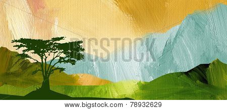 Graphic abstract mountain range background