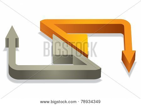 Three-dimensional Colro Arrow Signs