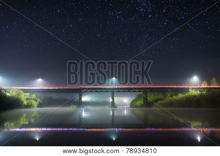 Reflection Of The Bridge At Night