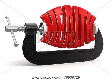 Health in clamp (clipping path included)