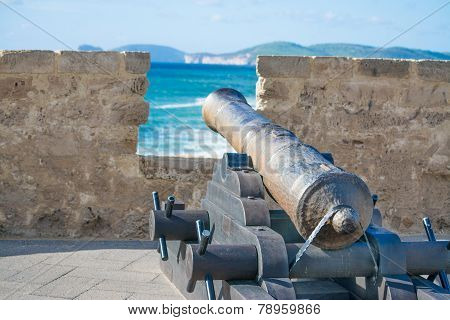 Ancient Cannon In Alghero