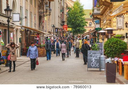 Vaci Street Crowded With Tourists