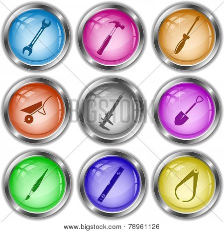 Angularly set. Vector internet buttons.