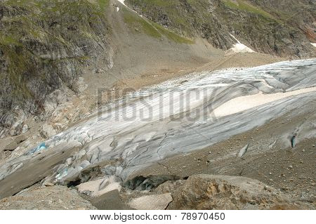 Glacier In Alps In Switzerland