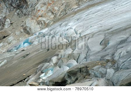 Glacier In Alps In Switzerland