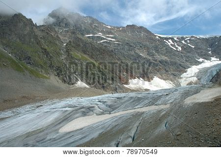 Glacier In Alps In Switzerland