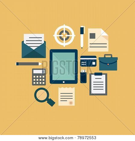 Flat Concept Of Documents For Business