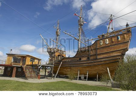 Nao Victoria, Ferdinand  Magellan's ship replica, Punta Arenas, Chile.